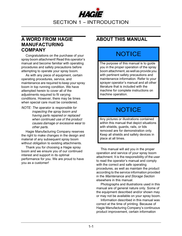 John Deere Hagie Boom (019001-019500) (Worldwide Edition) Operator's Manual (OMFA493802) - Image 2