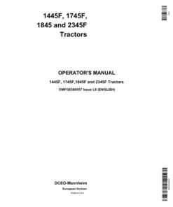 John Deere 1445F, 1745F, 1845F, 2345F Tractors Operator's Manual (OMFG6380557)