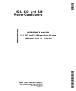 John Deere 525, 530, 535 Mower-Conditioners Operator's Manual (OMFH303470)