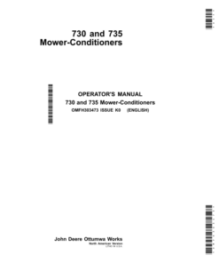 John Deere 730, 735 Mower-Conditioners Operator's Manual (OMFH303473)
