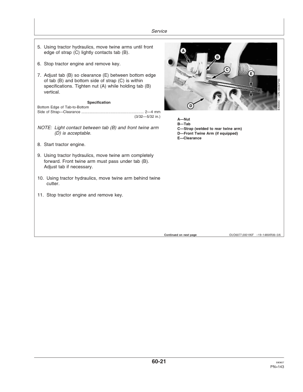 John Deere (340001- ) 458 Standard Round Baler (Regular Pickup Only) (340001-349999 ) Operator's Manual (OMFH304733) - Image 2