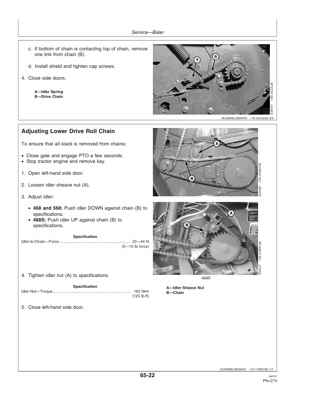 John Deere 468, 468 Silage Special, & 568 Round Balers (340001- 349999) Operator's Manual (OMFH304736) - Image 3
