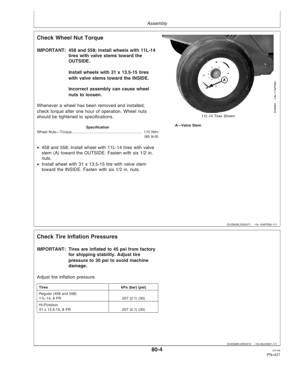 John Deere 458, 458 Silage Special & 558 Round Balers (Regular & Megawide Pickup Plus) (350001-) Operator's Manual (OMFH307273) - Image 4