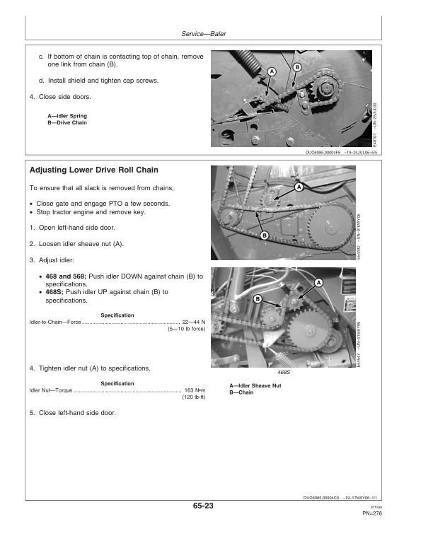 John Deere 468, 468 Silage Special, & 568 Round Balers (350001-360000) Operator's Manual (OMFH307276) - Image 2