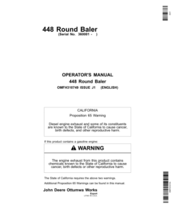 John Deere 448 Round Baler Operator's Manual (OMFH310749)