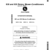 John Deere 830, 835 Rotary Mower-Conditioners (350001-459999) Operator's Manual (OMFH311964)