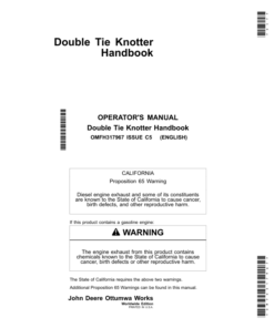 John Deere Double Tie Knotter Handbook Operator's Manual (OMFH317967)