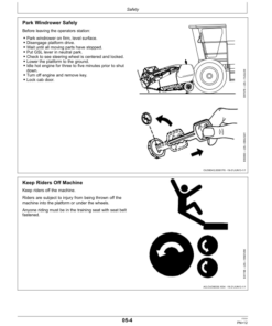 Alternative view of John Deere W110, W150 (S.N. 390001-) Self-Propelled Windrower Operator's Manual (OMFH318462)