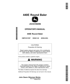John Deere 440E Round Baler Operator's Manual (OMFH331597)