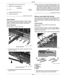 Alternative view of John Deere 1415D, 1420D, 1425D, 1430D, 1435D, 1440D, 1445D Draper Platforms (Worldwide Edition) Operator's Manual (OMFH335788)