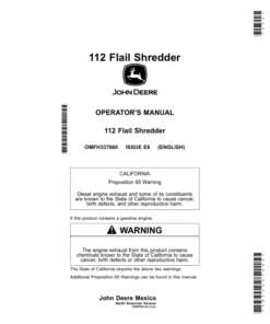 John Deere 112 Flail Shredder Operator's Manual (OMFH337660)