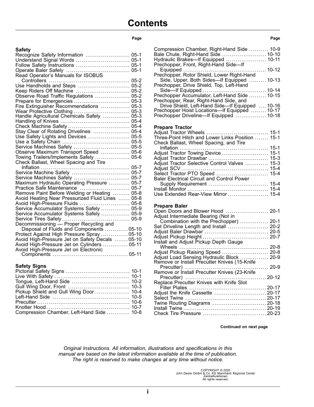 John Deere L624, L633, L634 Large Square Balers Operator's Manual (OMFH340605) - Image 4