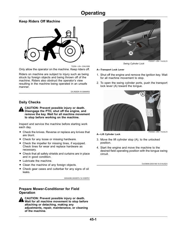 John Deere C500 Center Pivot Mower-Conditioner (North American) (Serial Number: 470000-489999) Operator's Manual (OMFH343308) - Image 3