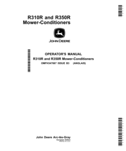 John Deere R310R, R350R Mower-Conditioners (European Edition) Operator's Manual (OMFH347667)