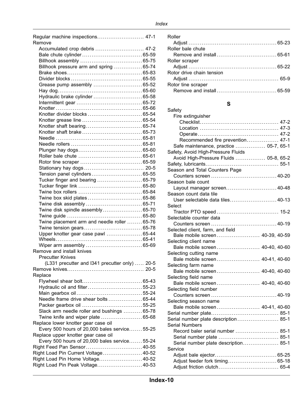 John Deere L331, L331 Precutter, L341, L341 Precutter Large Square Balers (490000-) (Export Edition) Operator's Manual (OMFH348554) - Image 4