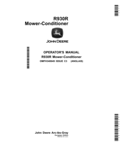 John Deere R930R Mower-Conditioner (European Edition) Operator's Manual (OMFH348649)