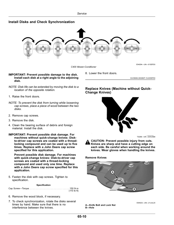 John Deere C400 Center Pivot Mower-Conditioners (490000-) (North American) Operator's Manual (OMFH348837) - Image 2