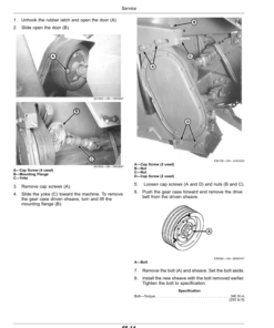 Alternative view of John Deere C450 Center Pivot Mower-Conditioner (490000-) (Export Edition) Operator's Manual (OMFH348845)
