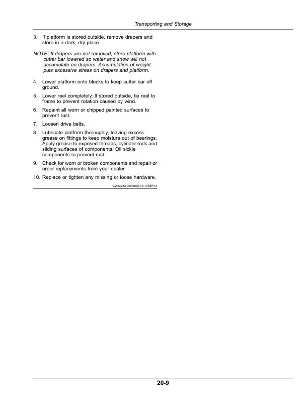 John Deere 415D, 420D, 425D, 430D, 435D, 440D Draper Platforms (490001-) (Worldwide Edition) Operator's Manual (OMFH349803) - Image 2