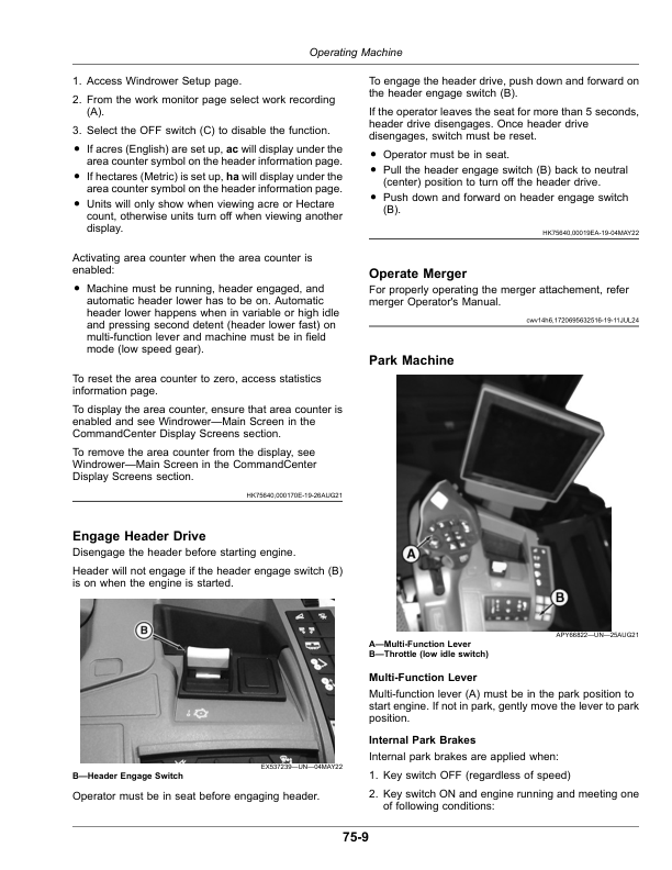 John Deere W200M, W235M, W260M Rotary Self- Propelled Windrower (Serial No. 510000-) (North American) Operator's Manual (OMFH352676) - Image 2