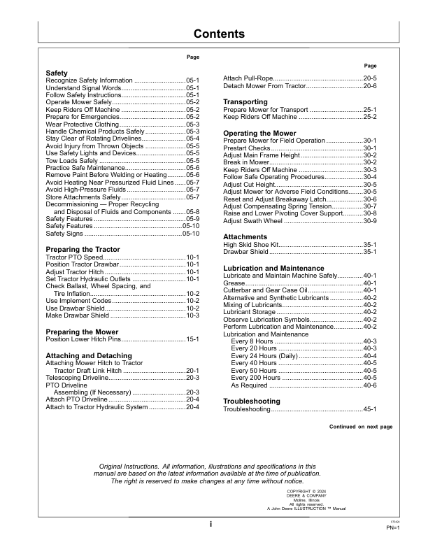 John Deere R160, R200 Rotary Disk Mowers (Serial No. 505447-) North America Operator's Manual (OMFH354429) - Image 2