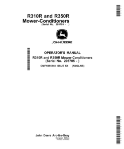 John Deere R310R, R350R Mower-Conditioner Operator's Manual (OMFH355148)