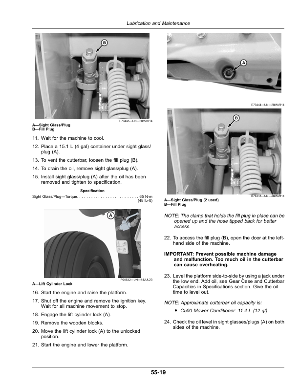 John Deere C500 Center Pivot Mower-Conditioner (North American) Operator's Manual (OMFH355661) - Image 2