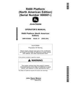 John Deere R400 Platform (North American) Operator's Manual (OMFH355666)