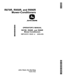John Deere R870R, R950R, R990R Mower-Conditioners Operator's Manual (OMFH355701)