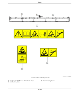 Alternative view of John Deere D400, D1500 Series Draper Header Platforms Operator's Manual (OMFH355880)