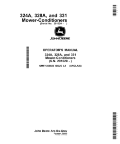 John Deere 324A, 328A, 331 Mower-Conditioner Operator's Manual (OMFH355925)
