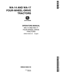 John Deere WA14, WA17 Wheel-Drive Tractors Operator's Manual (OMGA10002)