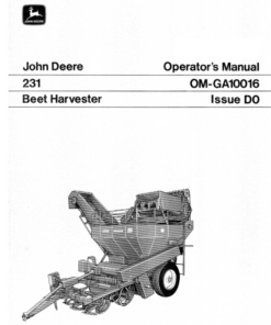 John Deere 231 Beet Harvester Operator's Manual (OMGA10016)