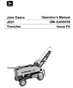 John Deere JD21 Trencher Operator's Manual (OMGA10019)