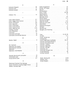Alternative view of John Deere JD21 Trencher Operator's Manual (OMGA10019)