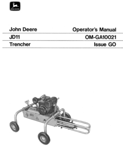 John Deere JD11 Trencher Operator's Manual (OMGA10021)