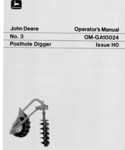 John Deere No. 3 Posthole Digger Operator's Manual (OMGA10024)