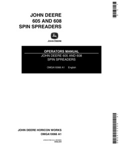 John Deere 605, 608 Spin Spreaders Operator's Manual (OMGA10066)