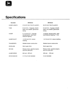 Alternative view of John Deere 396, 398 Auger Elevator Operator's Manual (OMGA10070)