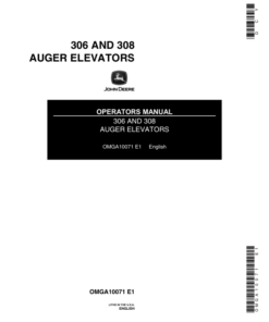 John Deere 306, 308 Auger Elevators Operator's Manual (OMGA10071)