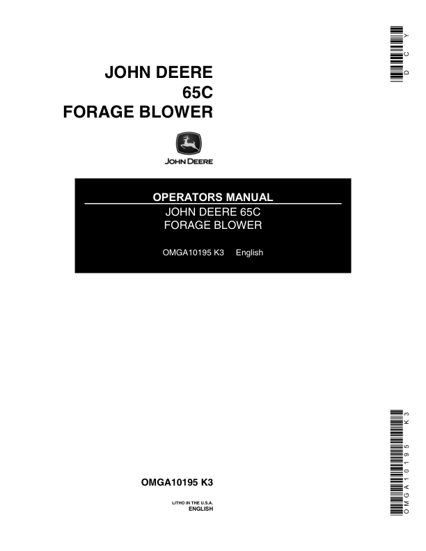 John Deere 65C Forage Blower Operator's Manual (OMGA10195)