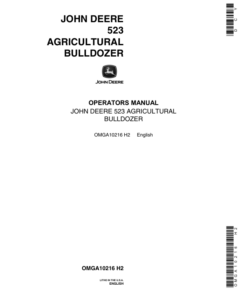 John Deere JD 523 Agricultural Bulldozer Operator's Manual (OMGA10216)