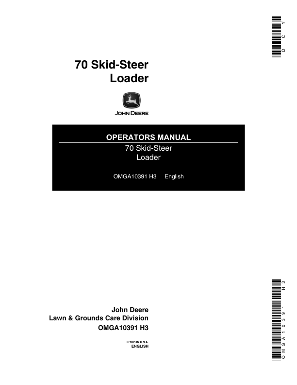John Deere 70 Skid-Steer Loader North America (1973) Operator's Manual (OMGA10391)