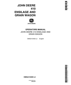 John Deere 410 Ensilage, Grain Wagons Operator's Manual (OMGA10409)