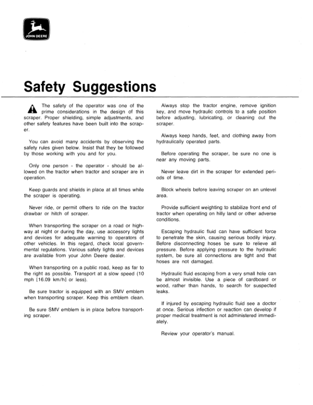 John Deere 200, 650 Hydraulic-Controlled Scraper Operator's Manual (OMGA10481) - Image 2