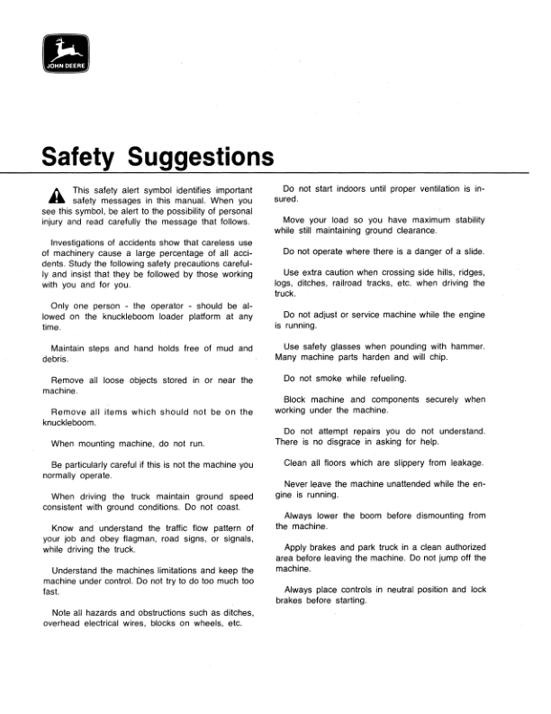John Deere 7640 Knuckleboom Loader Operator's Manual (OMGA10485) - Image 2