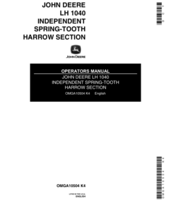 John Deere LH1040 Independent Spring-Tooth Harrow Section Operator's Manual (OMGA10504)