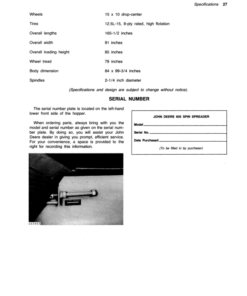Alternative view of John Deere 605 Spin Spreader Operator's Manual (OMGA11164)