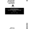 John Deere 15K, 25K PTO Standby Alternators Operator's Manual (OMGA11165)