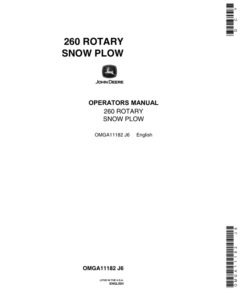 John Deere 260 Rotary Snow Plow Operator's Manual (OMGA11182)